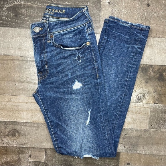 American Eagle Distressed Slim Jean size 28 x 30 - Picture 1 of 10